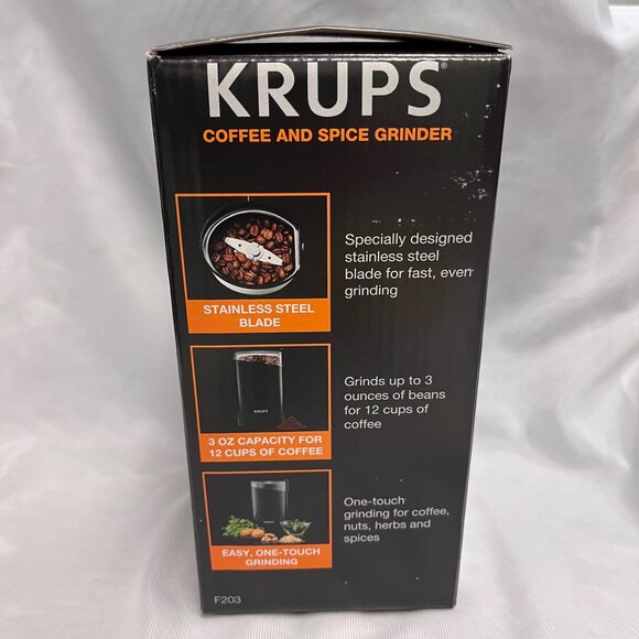 KRUPS Coffee & Spice Grinder, Stainless Steel Blades, Quick Even Grinding, Black - Picture 7 of 8